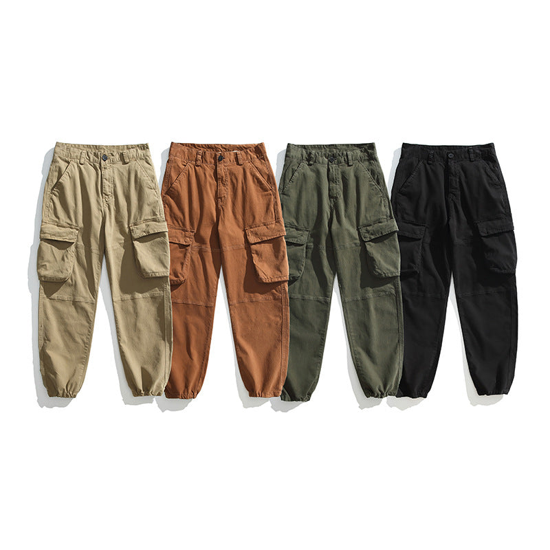 Herren Utility-Cargo-Joggerhose mit elastischem Knöchelabschluss und Mehrfach-Klappentaschen Drune