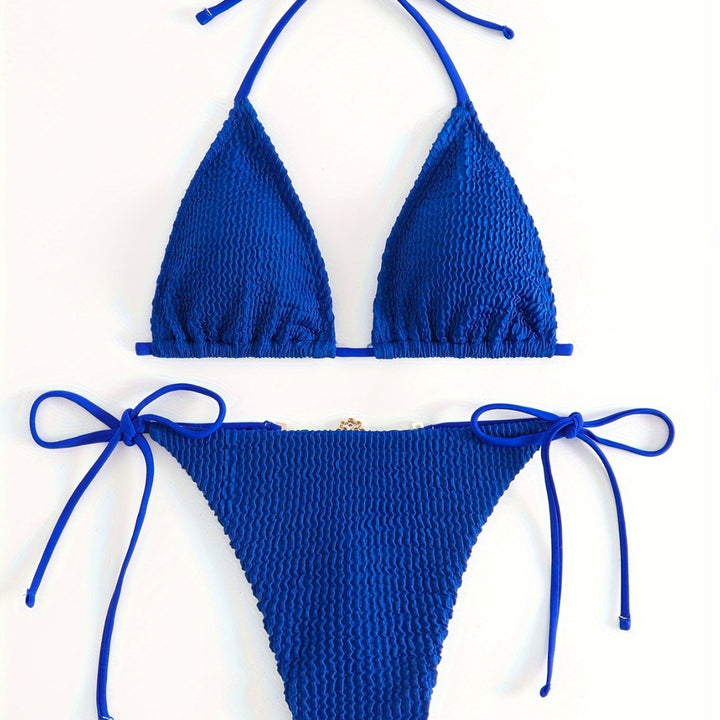 Damen Triangel-Bikini-Set mit verstellbaren Bindebändern Drune