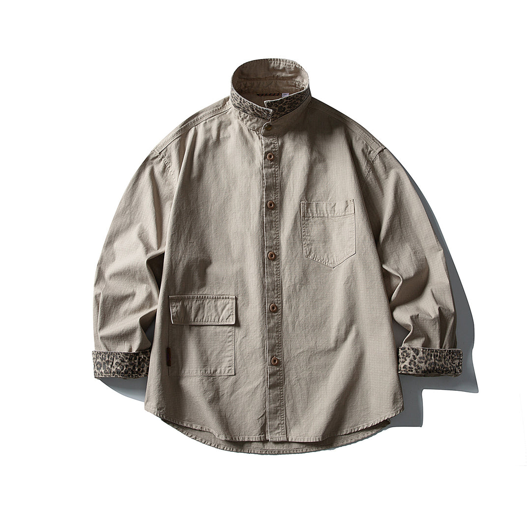 Herren Utility-Overshirt aus robustem Baumwoll-Canvas mit Brust- und Klappentasche Drune