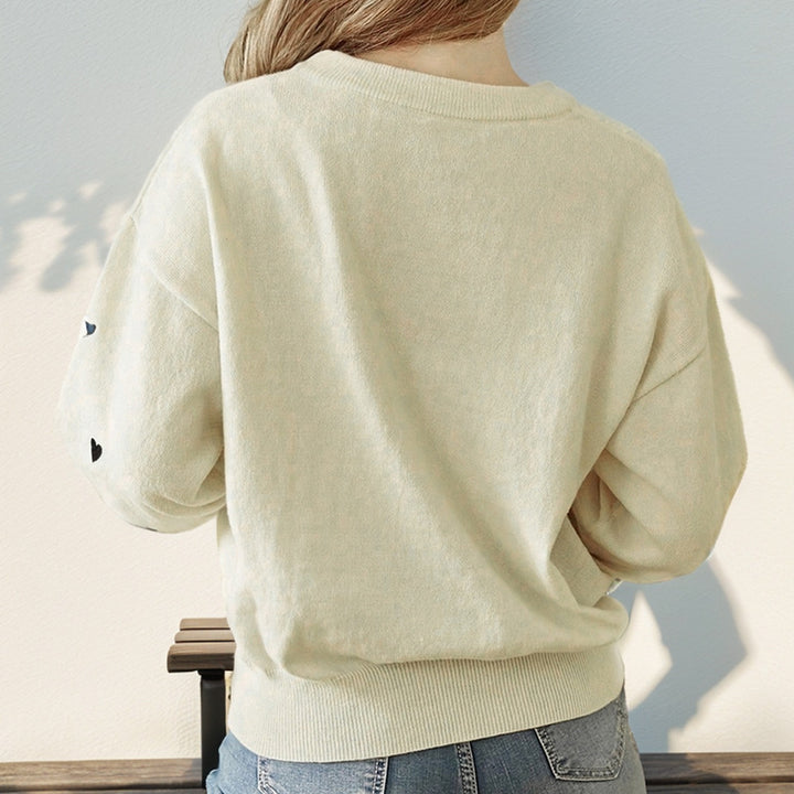 Damen Modischer Pullover mit Herzen Drune
