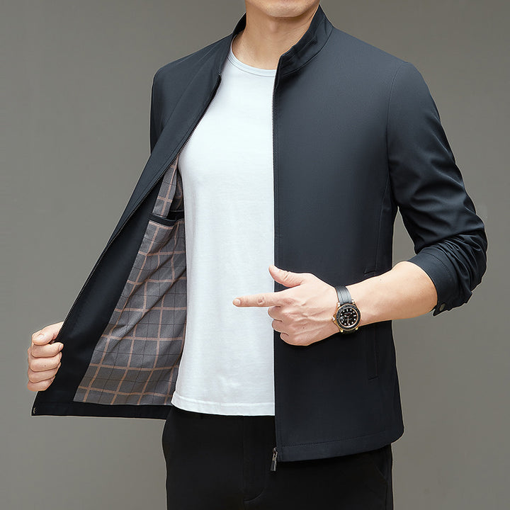 Herren Funktionale Übergangsjacke mit Stehkragen und eleganten Reißverschlussdetails Drune