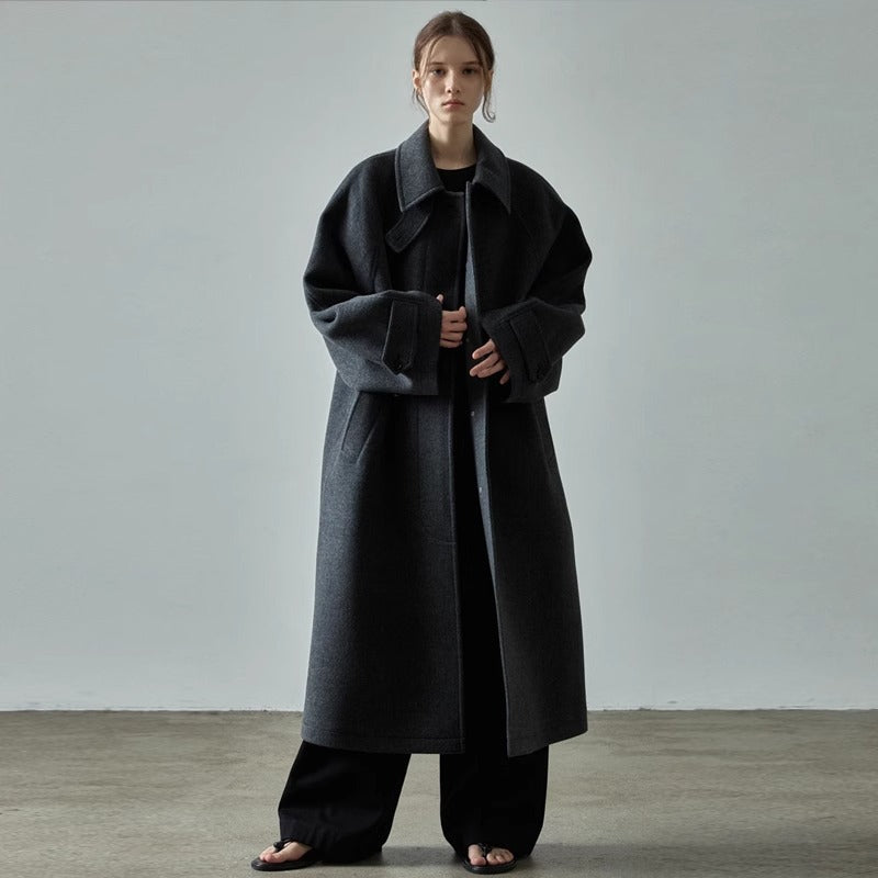 Damen Oversized Wollmantel Drune