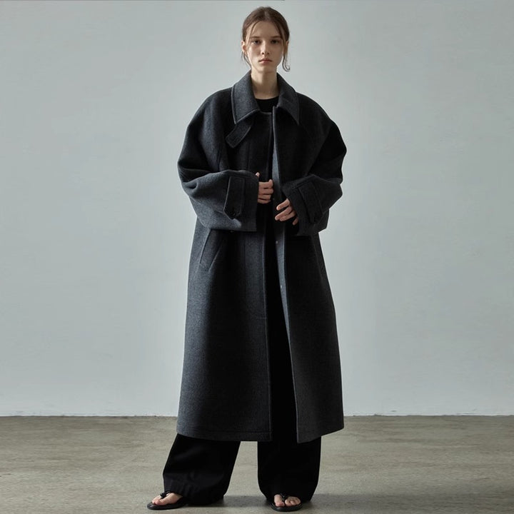 Damen Oversized Wollmantel Drune