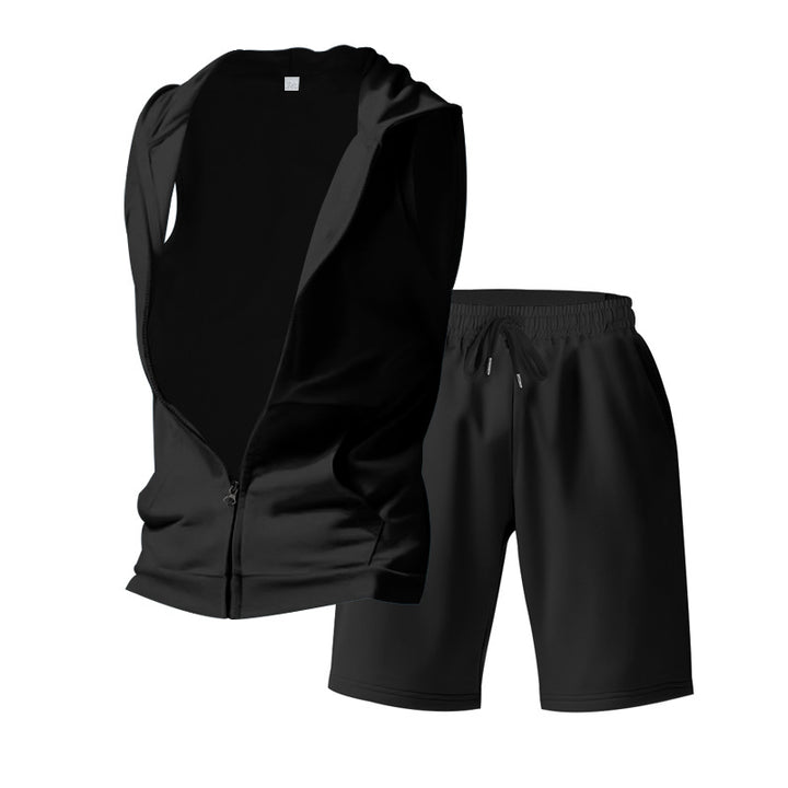 Herren Sportlicher Hoodie und Shorts Set Drune