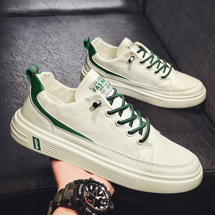 Herren Urbaner Casual-Ledersneaker mit dicker geriffelter Plateausohle und gepolsterter Zunge Drune