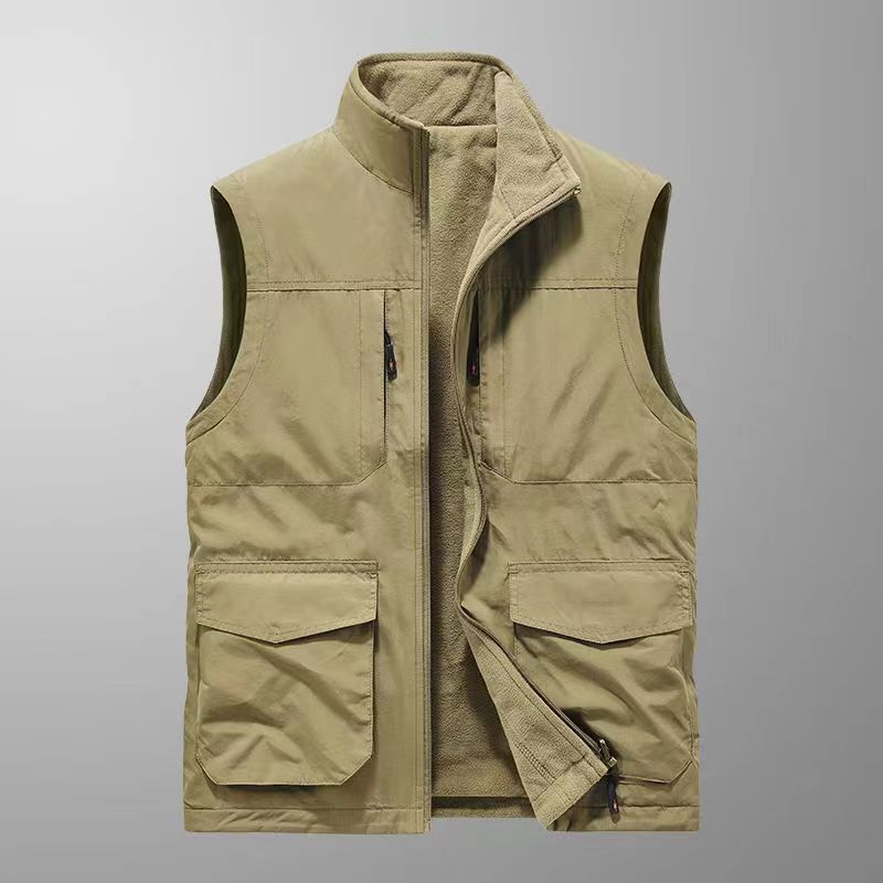 Herren Multifunktionale Field‑Utility‑Weste mit Mehrfachtaschen und Stehkragen Drune