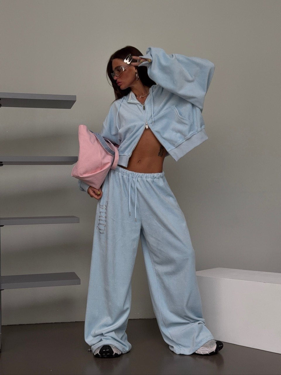 Damen Sweatblazer und Oversize-Jogginghose Drune