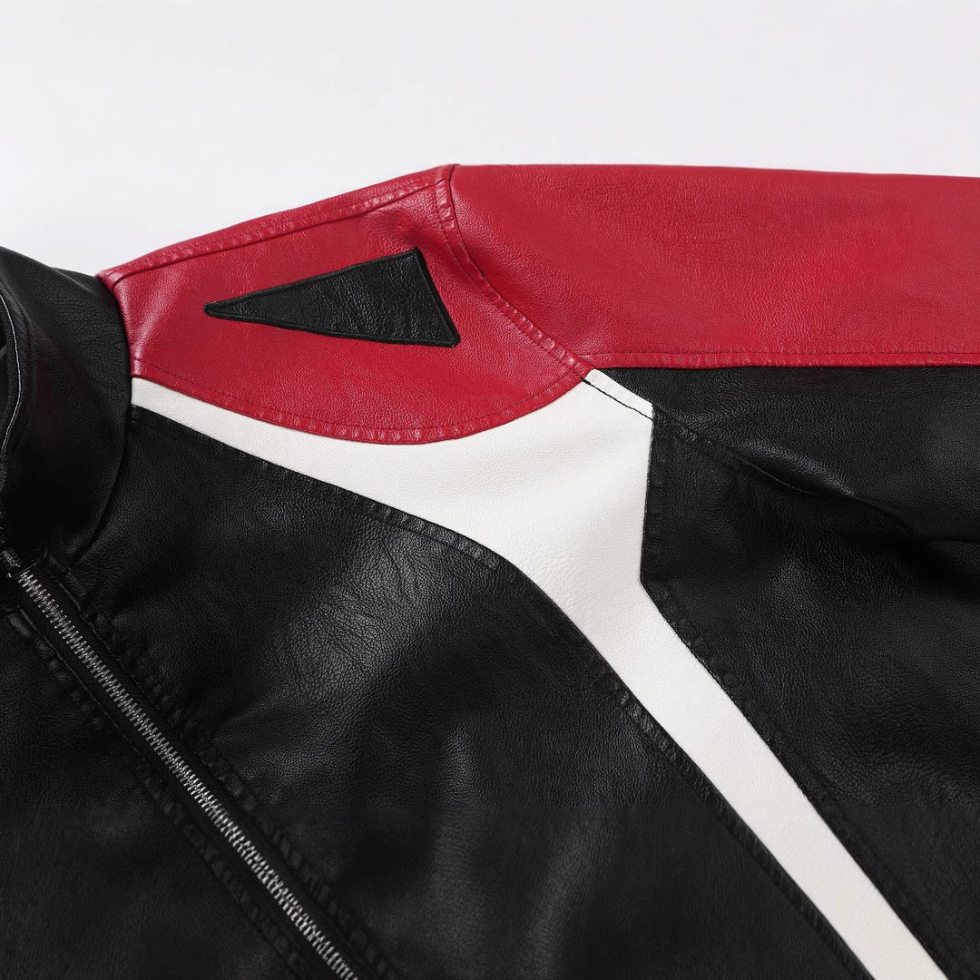 Herren Modische Bikerjacke mit Kontrastdetails Drune