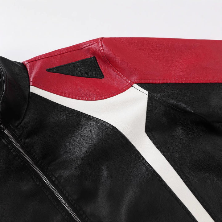 Herren Modische Bikerjacke mit Kontrastdetails Drune
