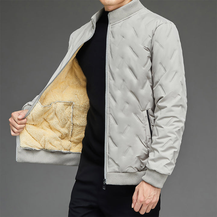 Herren leichte gesteppte City-Insulationsjacke mit diagonalstruktur, Stehkragen und Zwei-Wege-Reißverschluss Drune