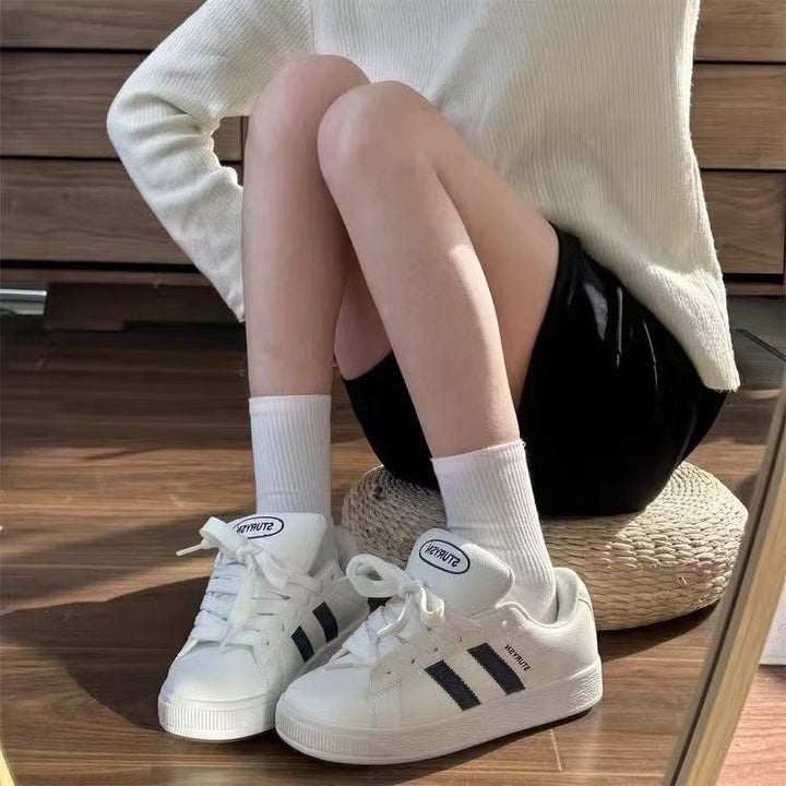 Damen modische Sneakers mit flacher Sohle und atmungsaktive Oberfläche Drune
