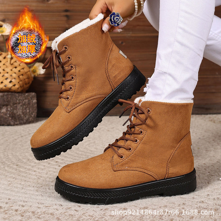 Damen Warm gefütterte Winterstiefel Drune
