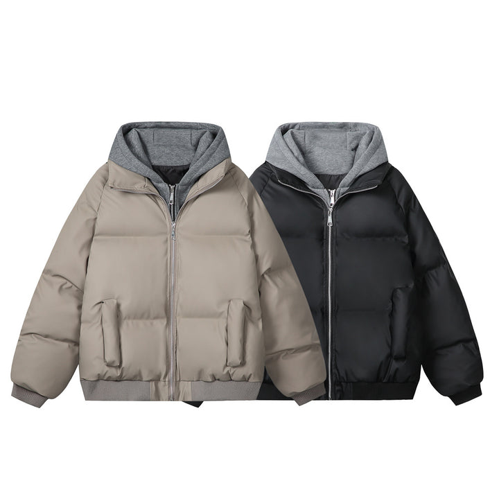 Damen Modische Steppjacke mit abnehmbarer Kapuze Drune