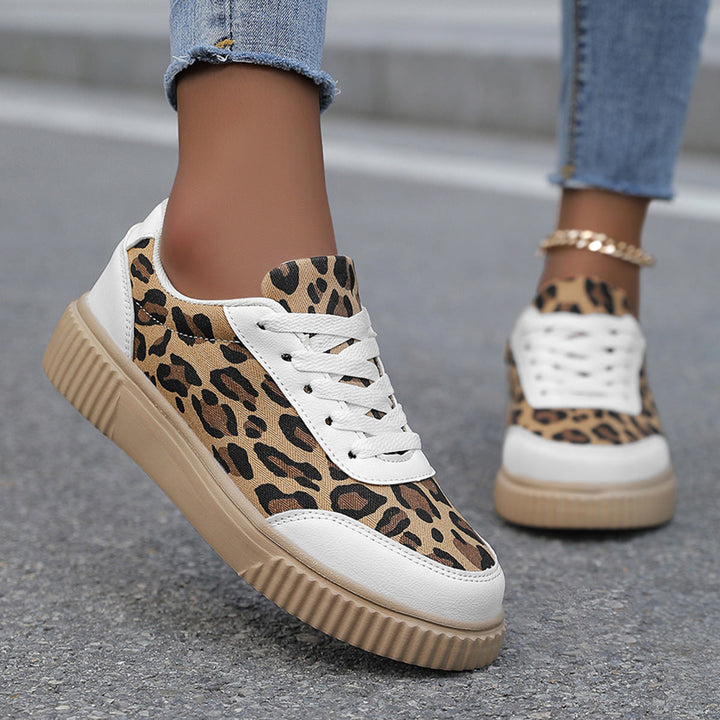 Damen Sneaker im trendigen Leopardenmuster mit bequemer Dämpfung Drune