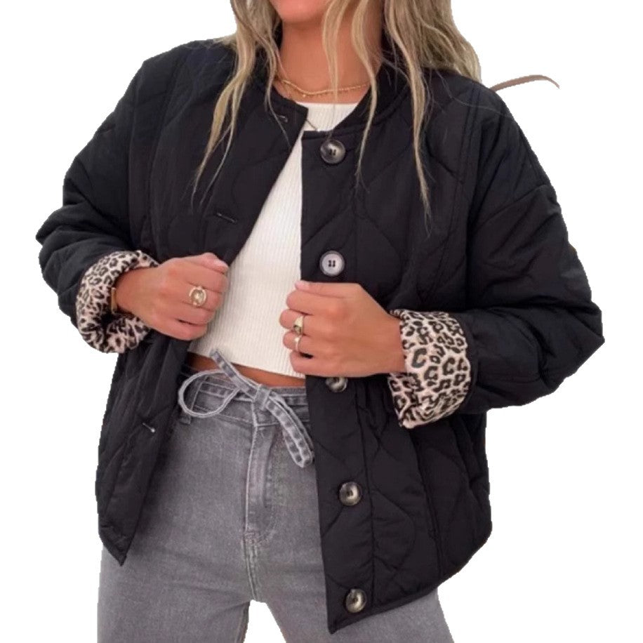 Damen gesteppte Übergangsjacke im modernen Design mit animalischem Innenfutter Drune