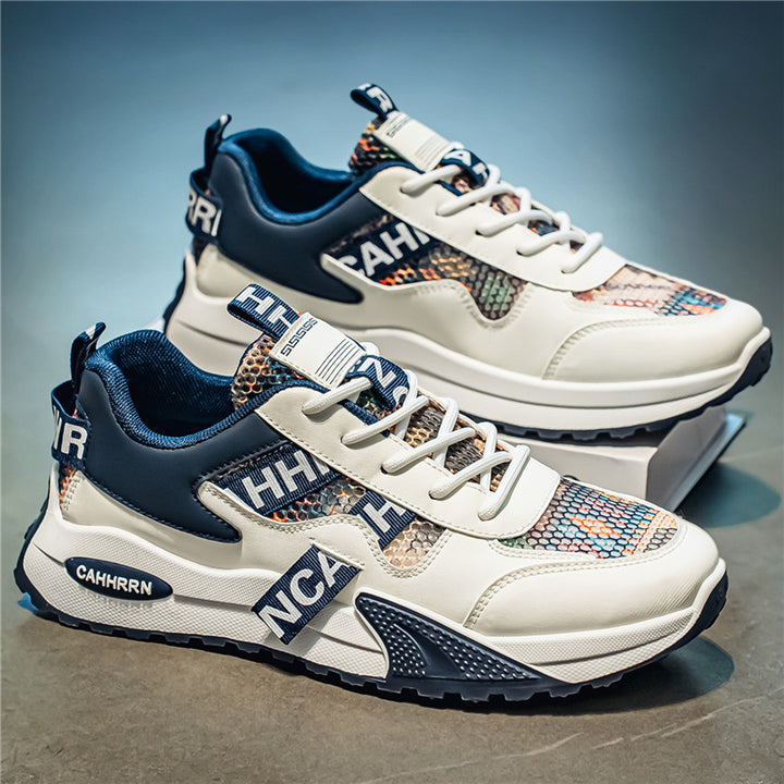 Unisex Plateau-Chunky-Sneaker mit Reptilprägung, gepolstertem Schaft und stoßdämpfender EVA-Zwischensohle Drune