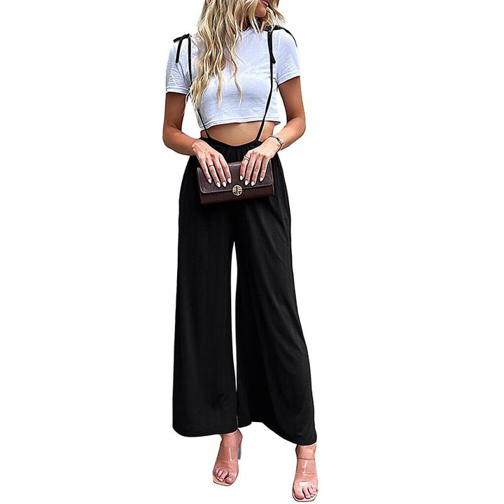 Damen Eleganter Jumpsuit mit Bindegürtel Drune