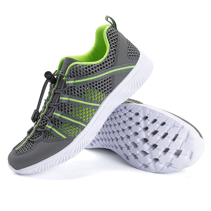 Damen nan atmungsaktiver Netzstoff-Sneaker mit Kordelzugverschluss, ultraleichter EVA-Flexsohle und gepolstertem Fersenkragen Drune