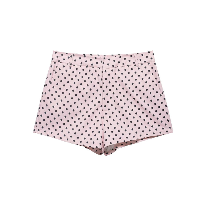 Damen nan weite High-Waist Schlaghose mit Punkteprint und elastischem Bund Drune