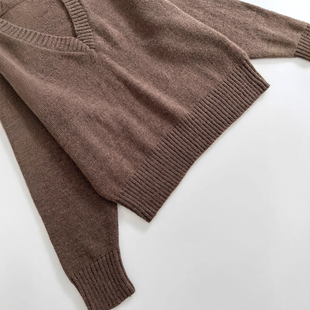 Damen lässiger V-Ausschnitt Pullover Drune