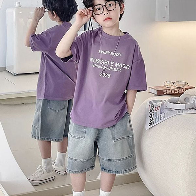 Unisex lässige Denim-Shorts mit hohem Bund Drune