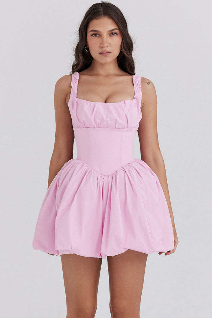 Damen Ballonkleid mit Spitzenakzenten Drune