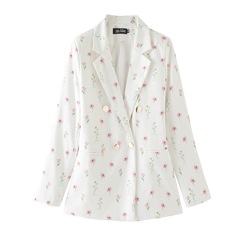 Damen Blazer mit floralem Muster Drune