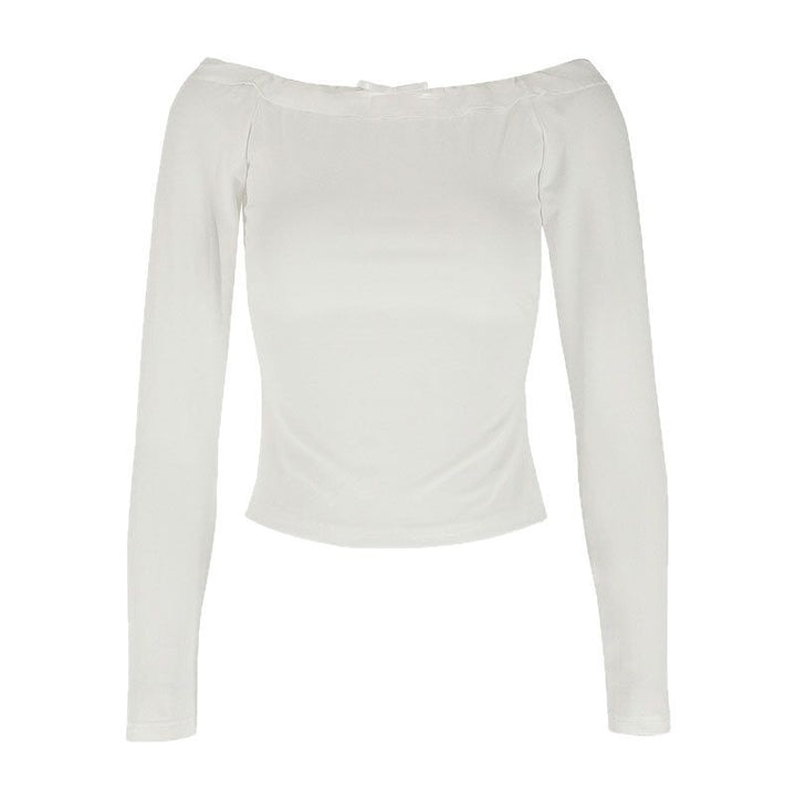 Damen Off-Shoulder Langarmoberteil mit zartem Rüschenbesatz Drune