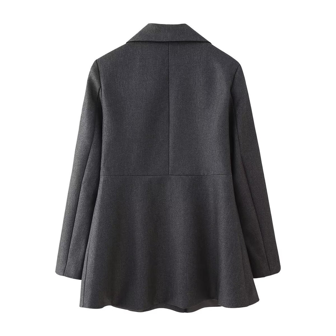 Damen nan zweiteiliges Mantelblazer‑ und Midirock‑Set mit ausgestellter Silhouette Drune