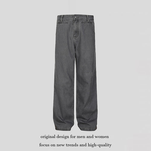 Herren Weite Canvas-Hose im Palazzoschnitt mit hoher Bundpassform und geradem Bein Drune
