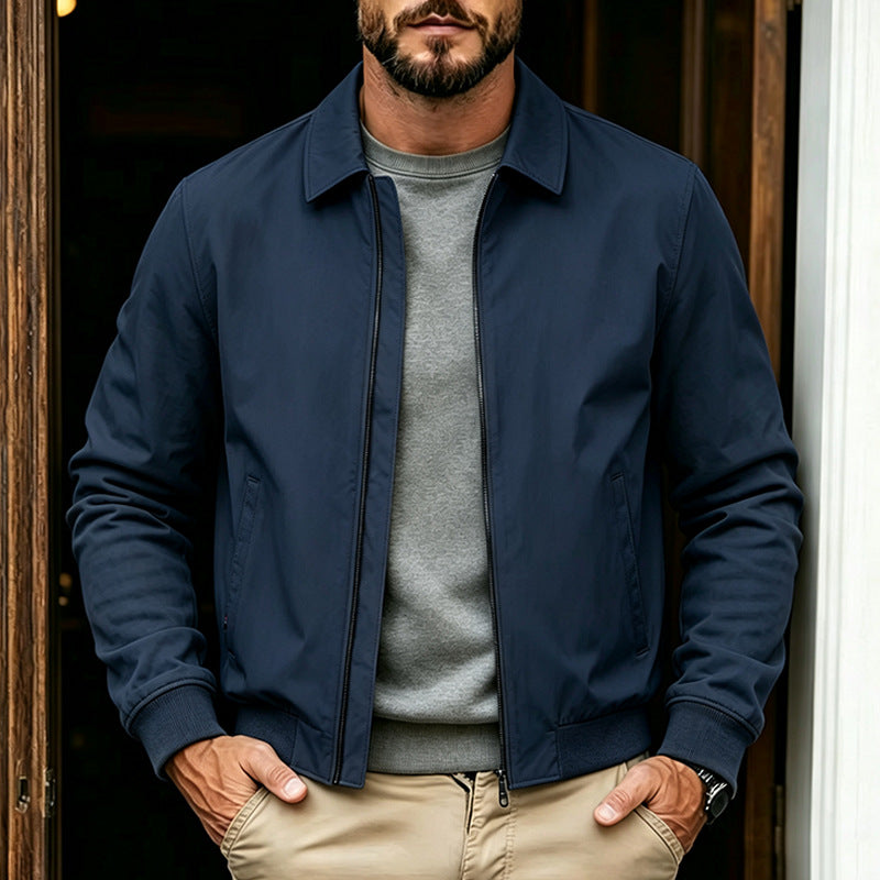 Herren Modische Freizeitjacke mit Stehkragen Drune