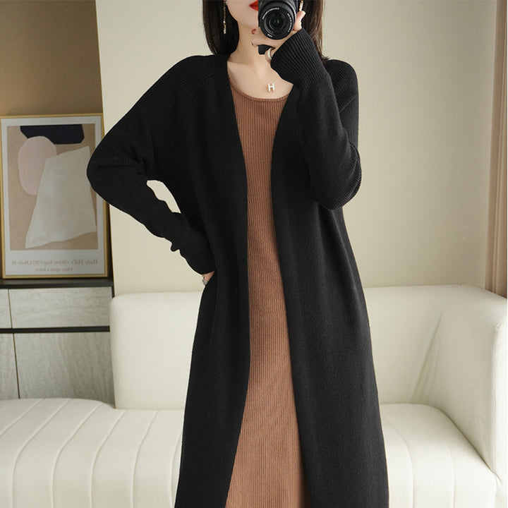 Damen lässiger Strickcardigan mit offenen Maschen und lässigem Schnitt Drune