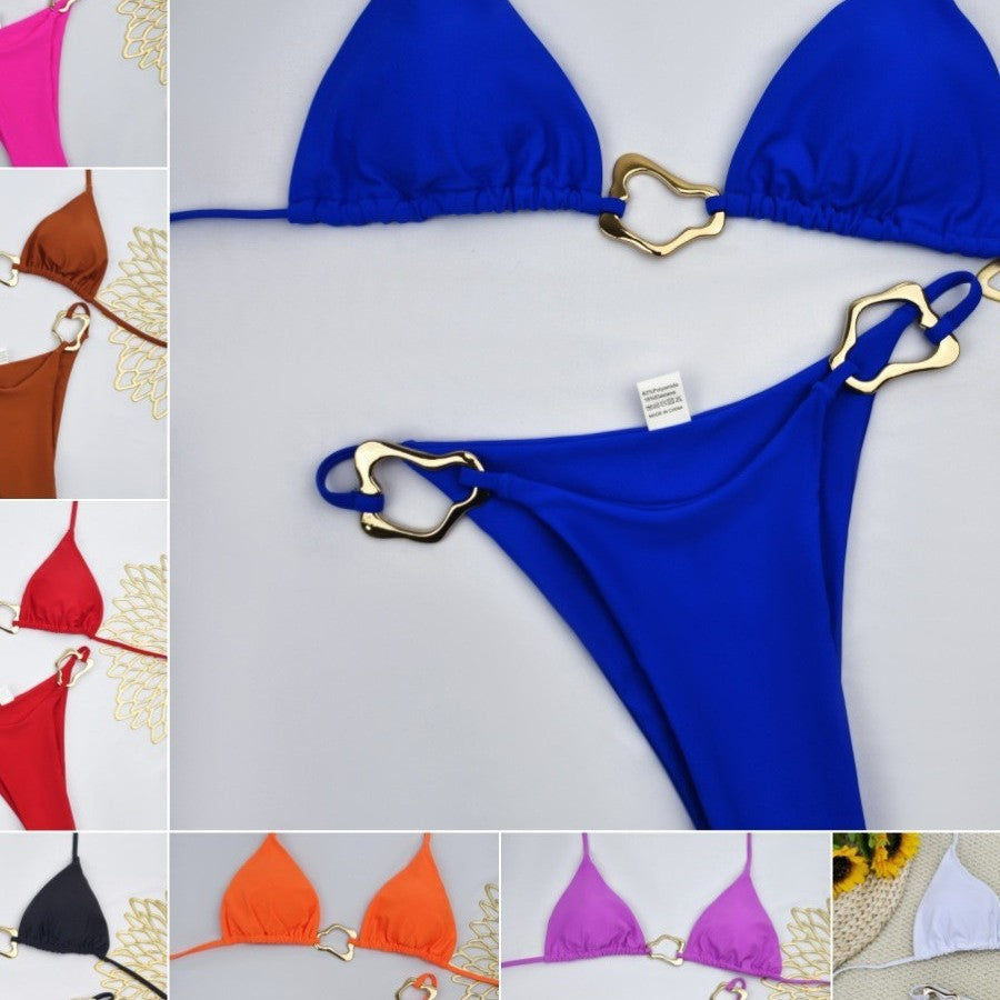 Damen Triangel-Bikini mit elegantem Gold-Details Drune