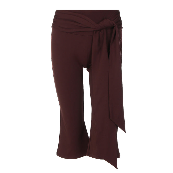 Damen Sportliche Capri-Hose mit elegantem Wickelband Drune