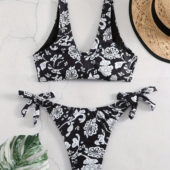 Damen Triangel-Bikini mit verspieltem Knoten-Detail Drune