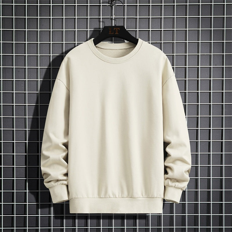 Herren Schlichtes Oversize Rundhals‑Sweatshirt aus schwerer Baumwollmischung mit gerippten Bündchen Drune