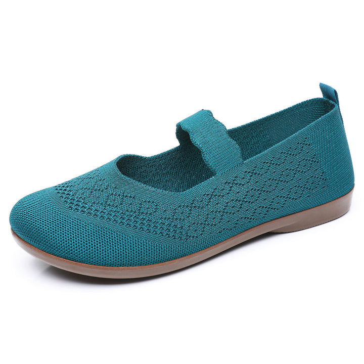 Damen nan gestrickter Mary-Jane-Slipper mit elastischem Riemen und ergonomischer Komfortsohle Drune