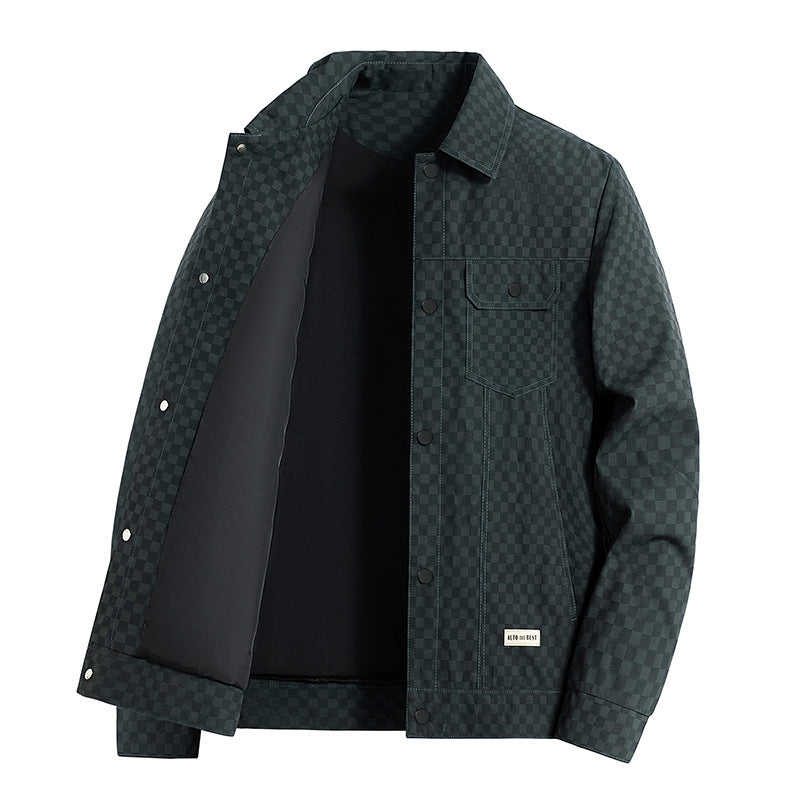 Herren Modische Checks-Jacke Drune