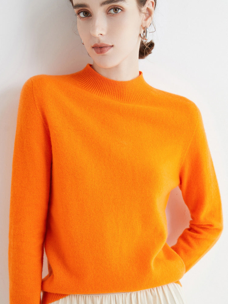 Damen Kurz-Mockneck-Pullover aus Kaschmir‑Look mit leichter Flauschoptik Drune