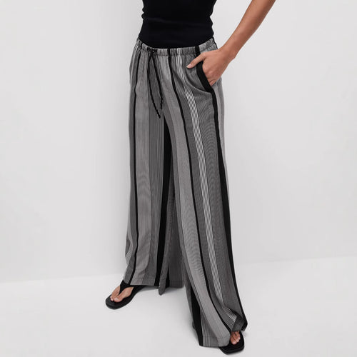 Damen Weit geschnittene Sommerhose mit elastischem Bund Drune