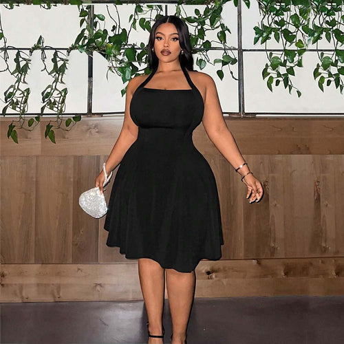 Damen A-Linien Freizeitkleid mit schulterfreiem Design und schwingendem Rock Drune