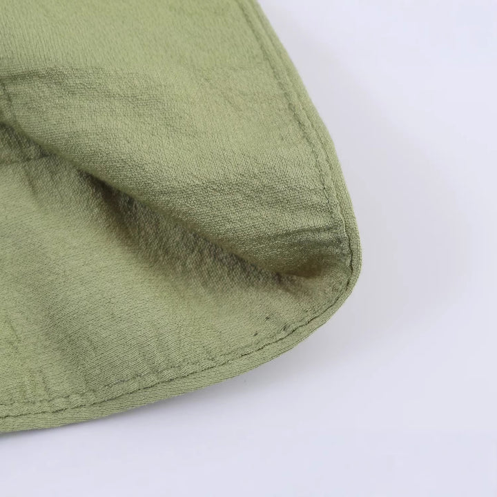 Damen Leichte Leinenoptik‑Bluse mit Knopfleiste und gerafften Fledermausärmeln Drune