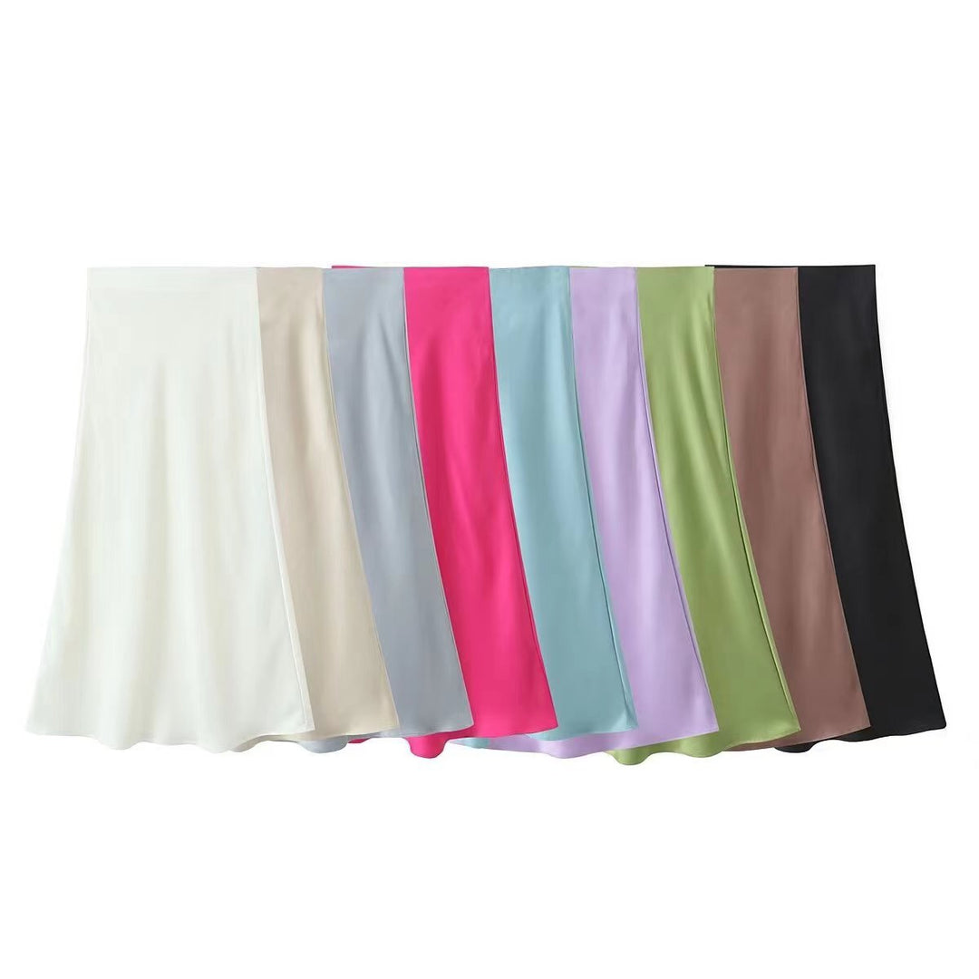 Damen Maxi-Rock aus fließendem Stoff mit elegantem Fall Drune
