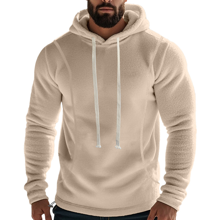 Herren nan fleecegefütterter Kapuzenpullover mit Flatlock-Nähten, Kängurutasche und verstellbarem Tunnelzug Drune