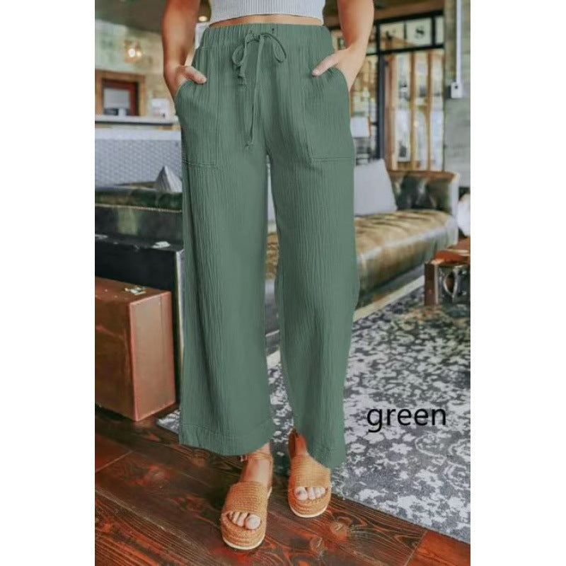 Damen Bequeme Sommerhose mit weit geschnittenem Bein und praktischen Taschen Drune
