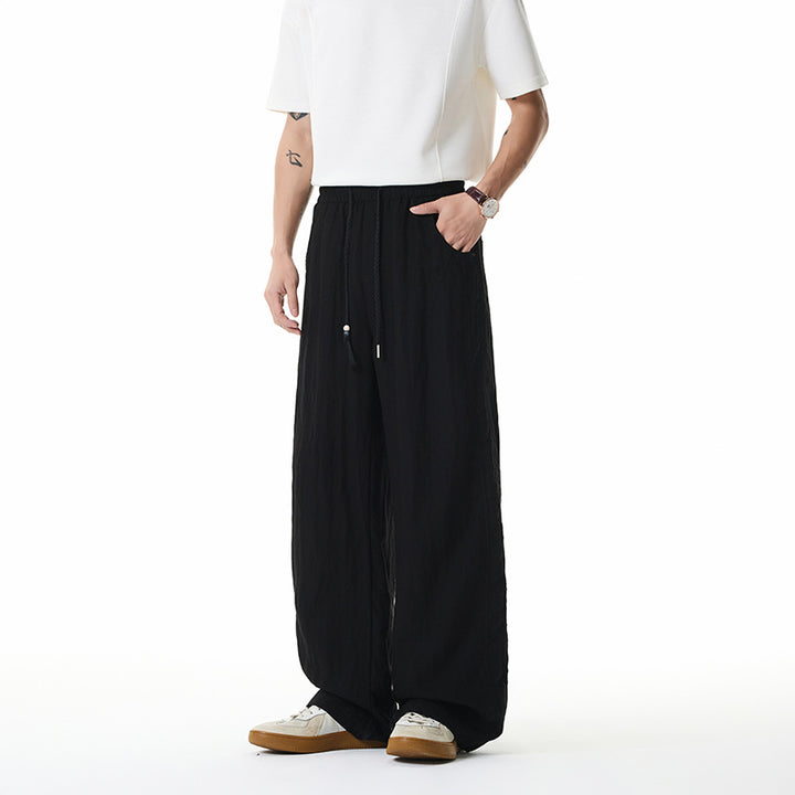 Damen Weite Leinen-Ballonhose mit Tunnelzugbund und Seitentaschen Drune