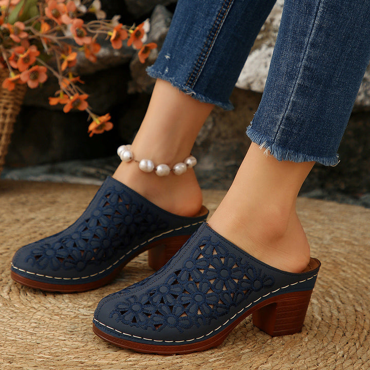 Damen Blumenschnitt Clogs Drune