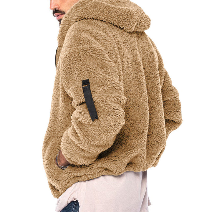 Herren Kuschelige Fleecejacke mit Kapuze und praktischen Reißverschlusstaschen Drune