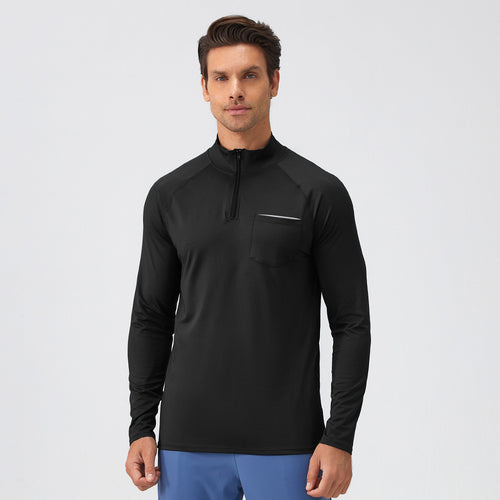 Herren Funktions-Langarmshirt mit hohem Kragen und praktischem Reißverschluss Drune