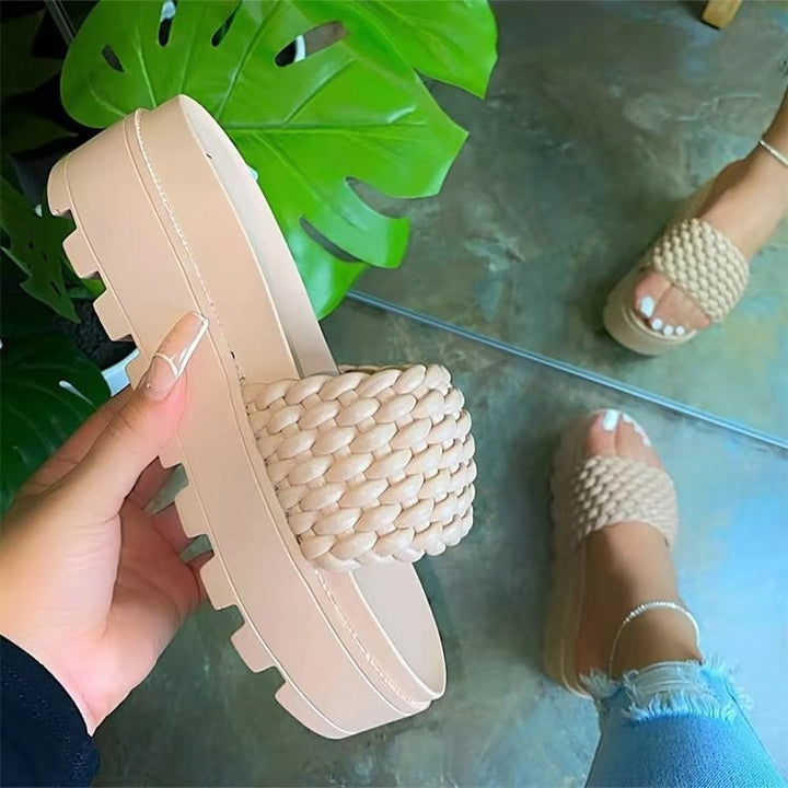 Damen Clogs mit geflochtenem Riemendesign und rutschfester Sohle Drune